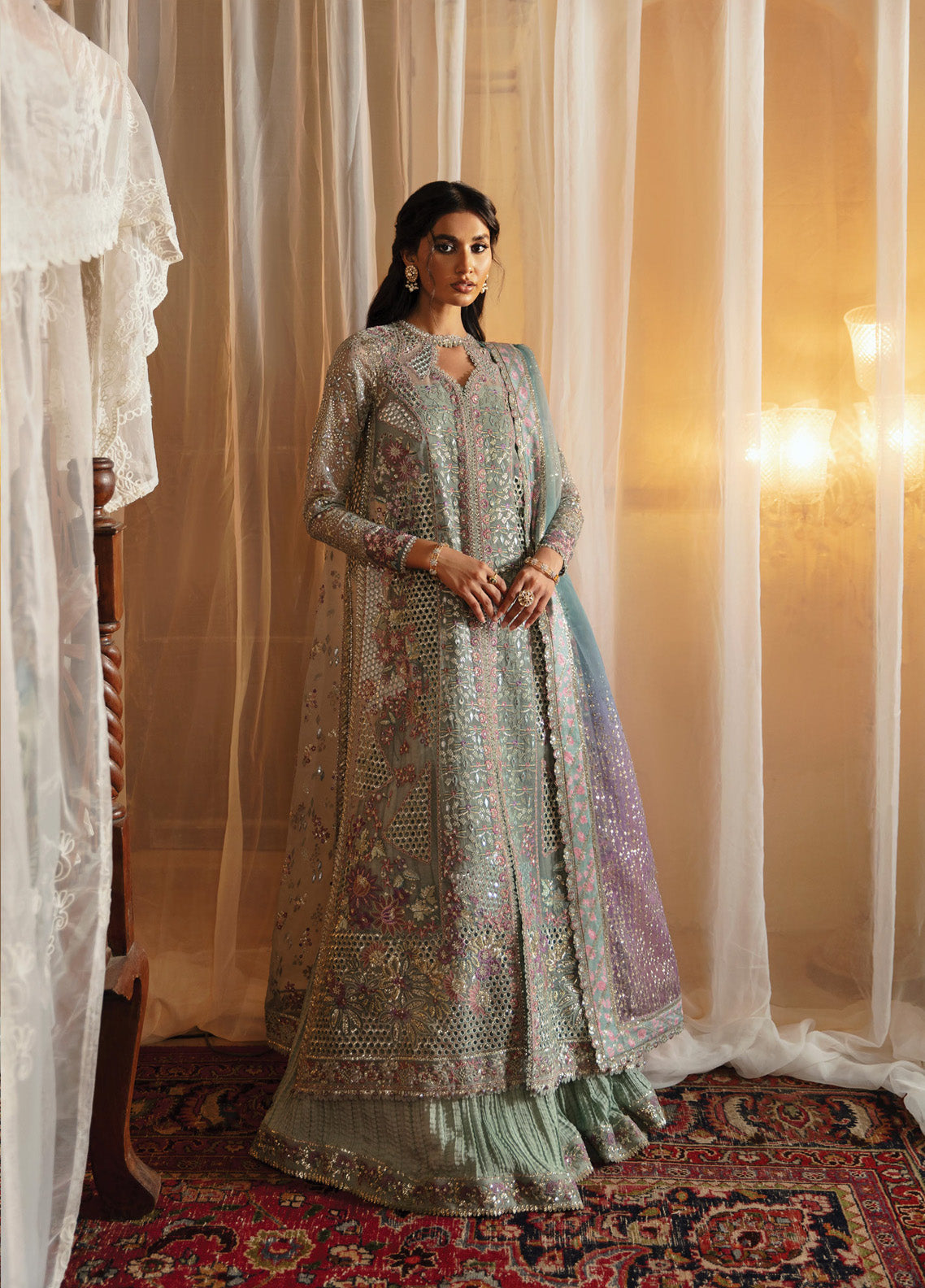 Hayat By Afrozeh Embroidered Organza 3 Piece Unstitched Suit AF24LA AFH-10 TARA Hayat By Afrozeh Embroidered Organza 3 Piece Unstitched Suit AF24LA AFH-10 TARA