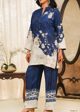 Hazel By Aizal Co-Ord's Printed Linen 2 Piece Stitched Suit AL25HV2 D-25