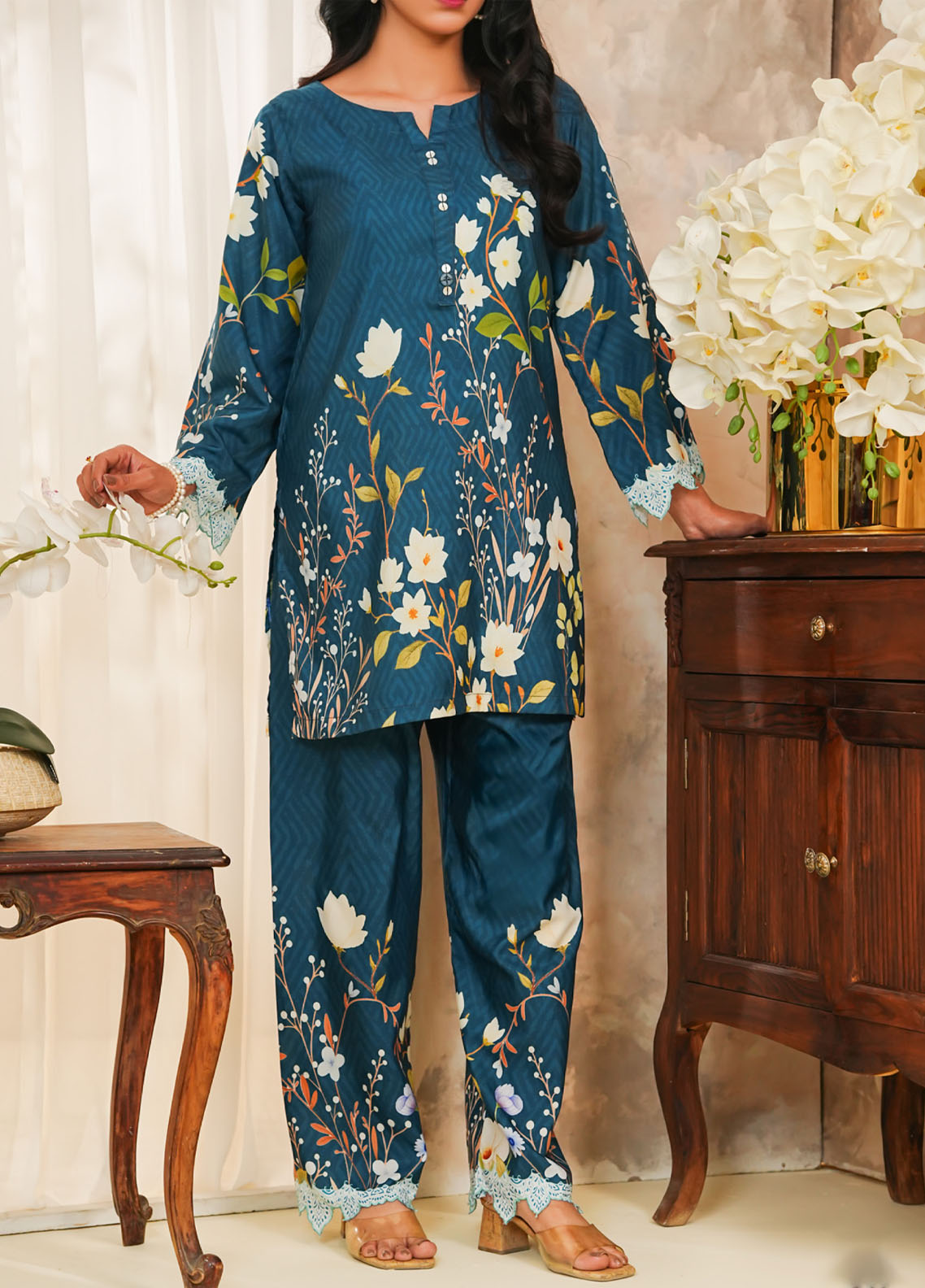 Hazel By Aizal Co-Ord's Printed Linen 2 Piece Stitched Suit AL25HV2 D-30 Hazel By Aizal Co-Ord's Printed Linen 2 Piece Stitched Suit AL25HV2 D-30