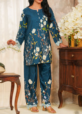Hazel By Aizal Co-Ord's Printed Linen 2 Piece Stitched Suit AL25HV2 D-30