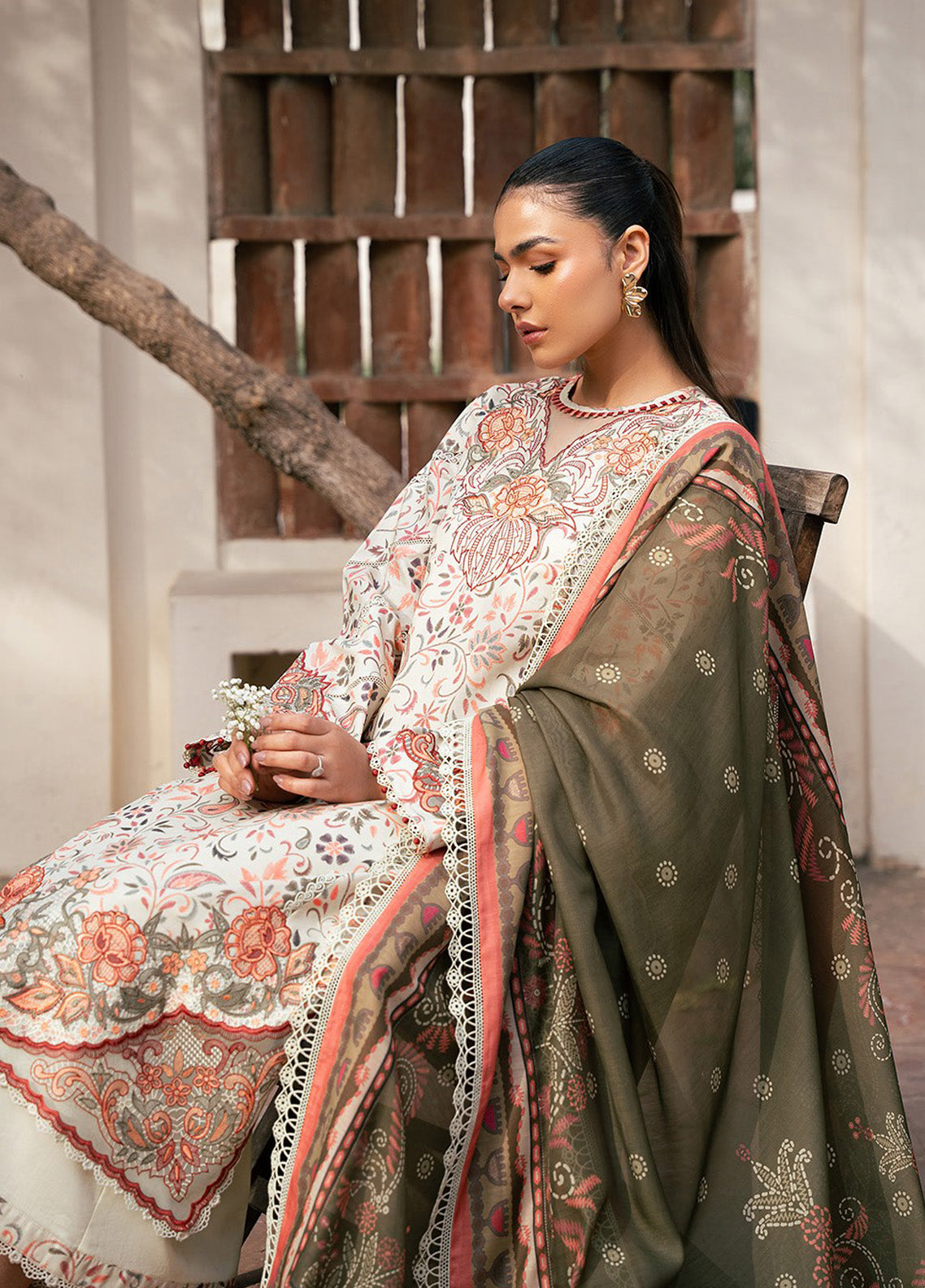 Hazel By Bin Ilyas Embroidered Lawn 3 Piece Unstitched Suit BI25HPE BHS-73A Hazel By Bin Ilyas Embroidered Lawn 3 Piece Unstitched Suit BI25HPE BHS-73A