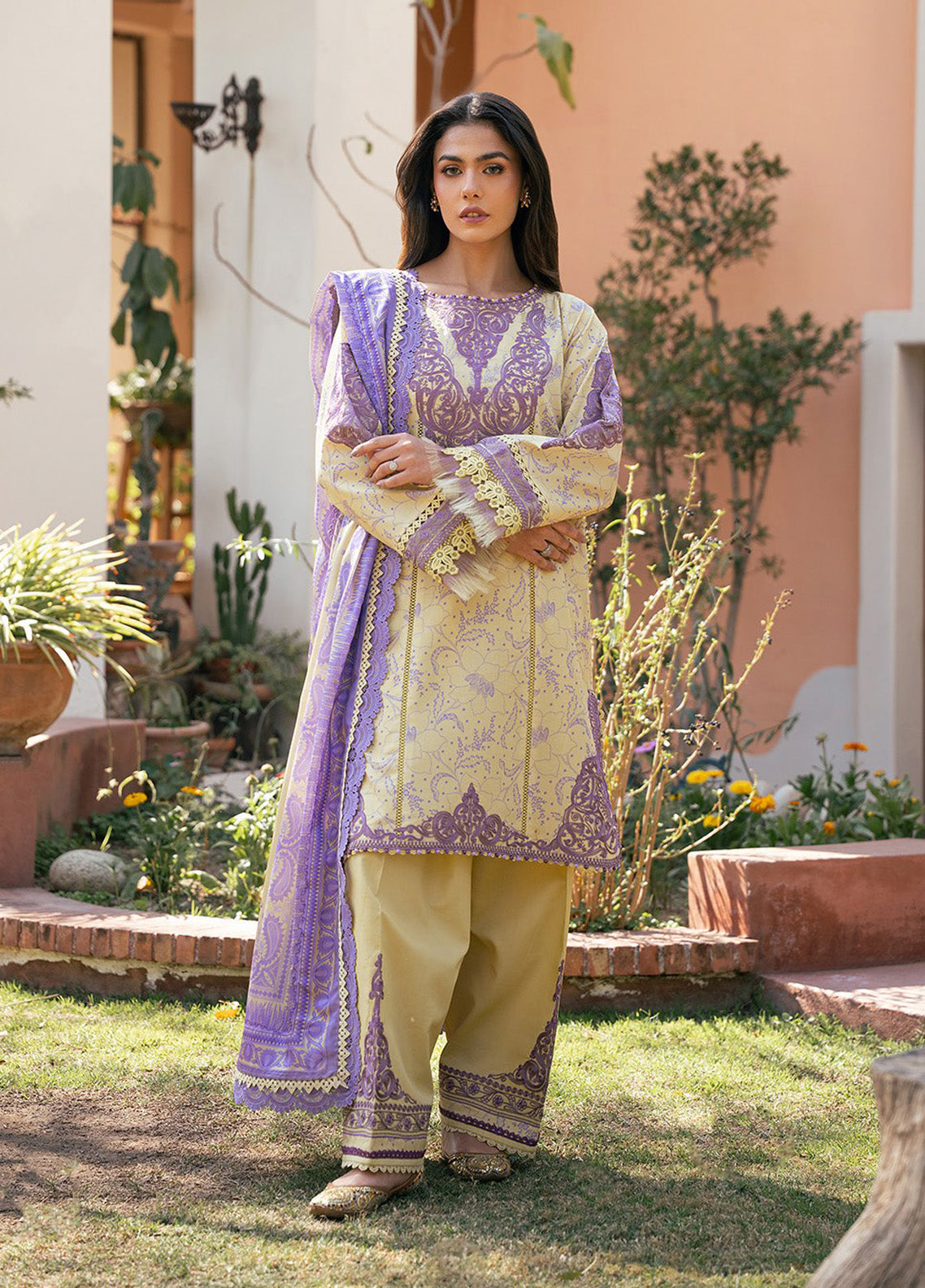 Hazel By Bin Ilyas Embroidered Lawn 3 Piece Unstitched Suit BI25HPE BHS-74A Hazel By Bin Ilyas Embroidered Lawn 3 Piece Unstitched Suit BI25HPE BHS-74A