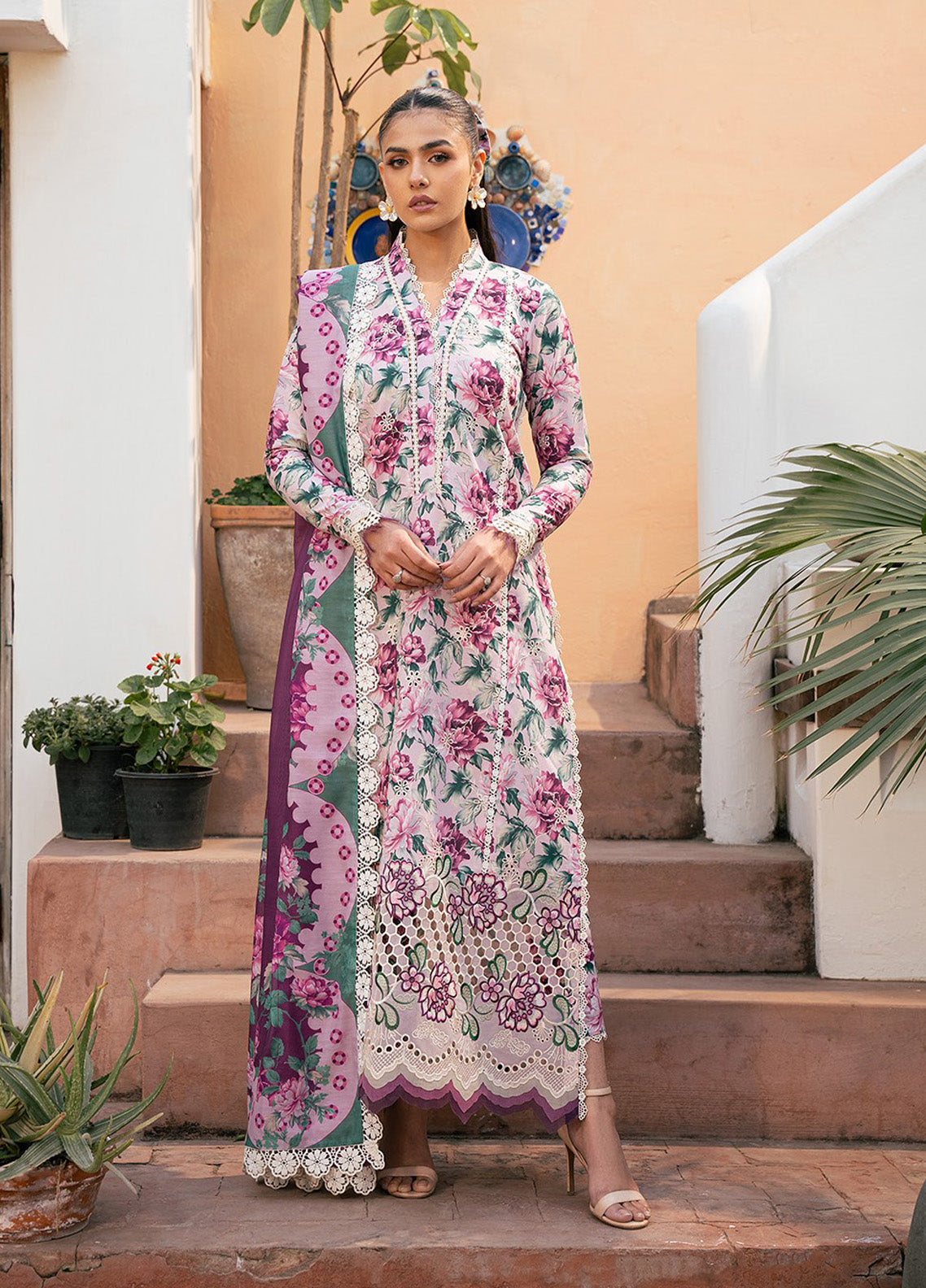 Hazel By Bin Ilyas Embroidered Lawn 3 Piece Unstitched Suit BI25HPE BHS-75A Hazel By Bin Ilyas Embroidered Lawn 3 Piece Unstitched Suit BI25HPE BHS-75A