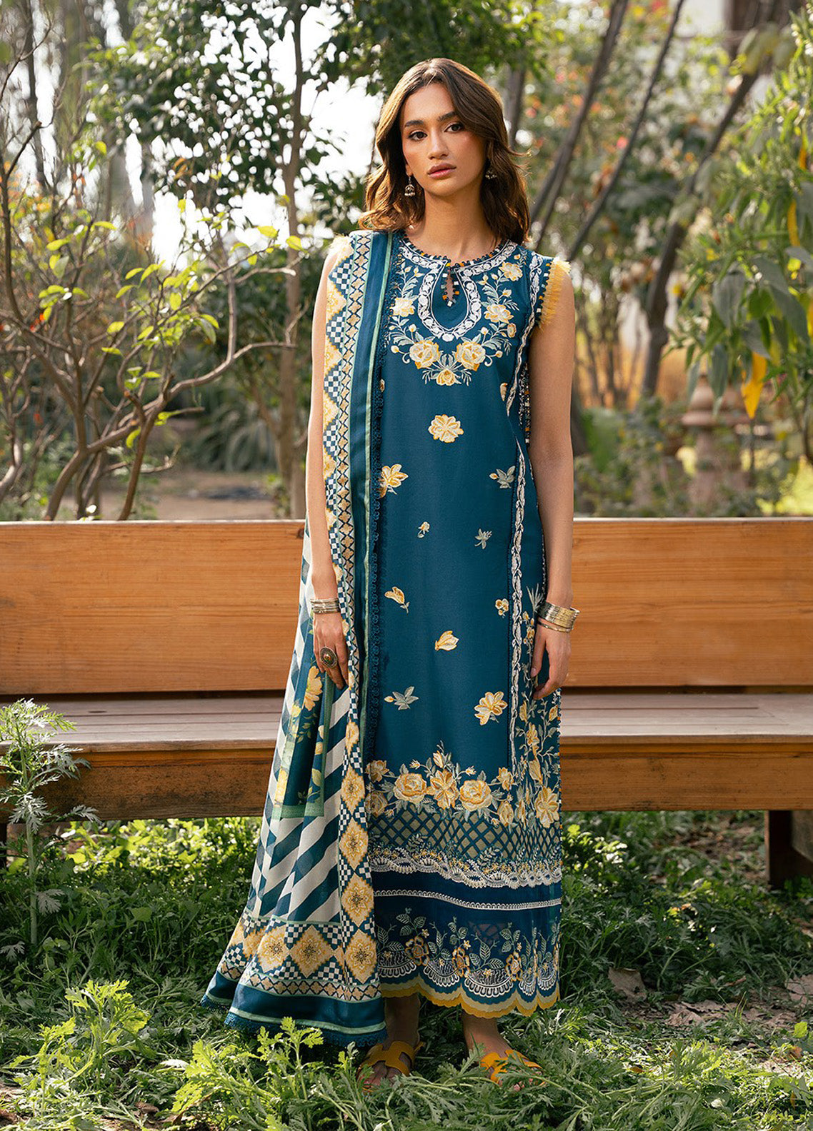 Hazel By Bin Ilyas Embroidered Lawn 3 Piece Unstitched Suit BI25HPE BHS-77B Hazel By Bin Ilyas Embroidered Lawn 3 Piece Unstitched Suit BI25HPE BHS-77B