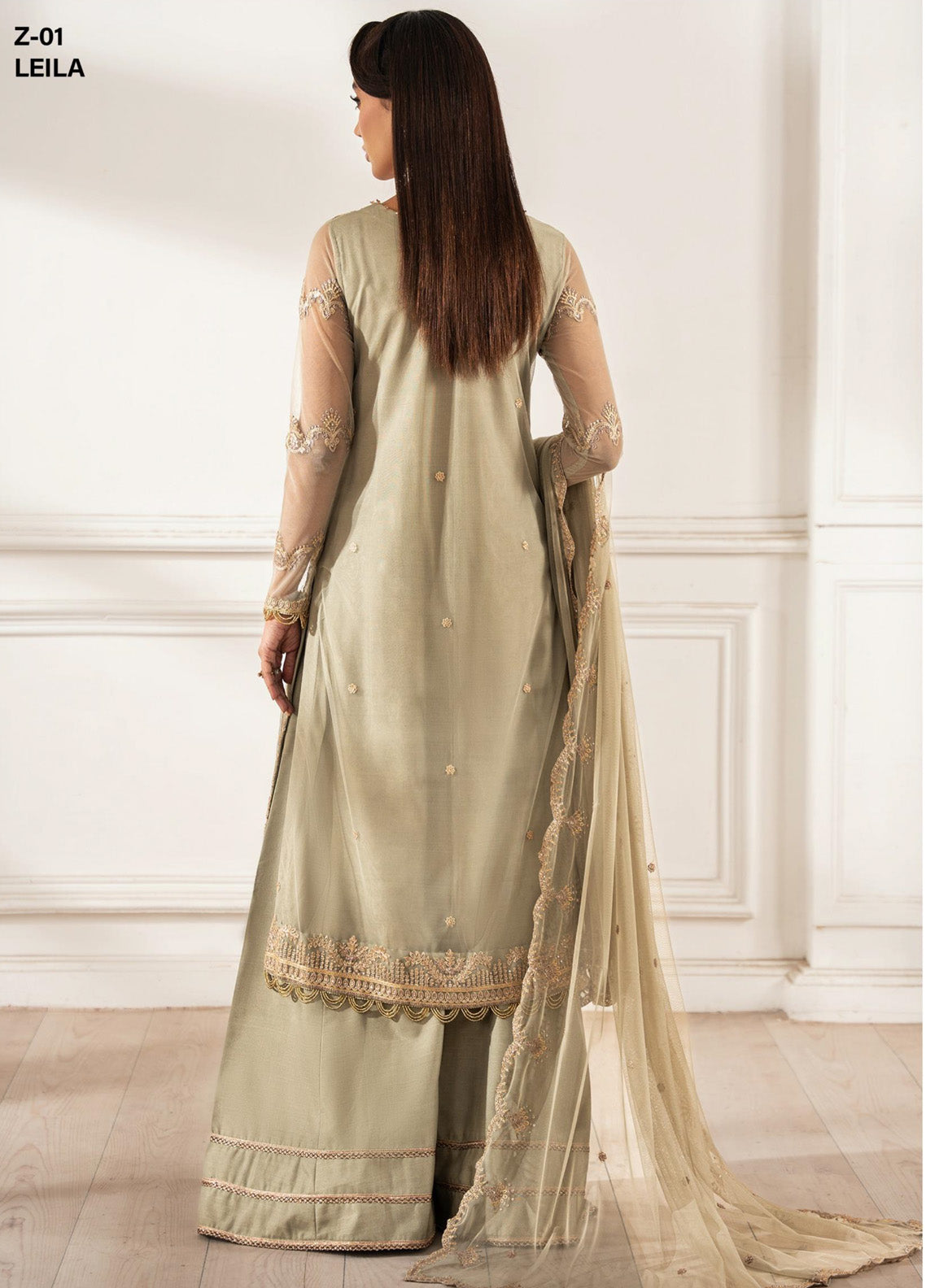 Heer By Zarif Embroidered Net 3 Piece Unstitched Suit ZF25HF Z-01 LEILA Heer By Zarif Embroidered Net 3 Piece Unstitched Suit ZF25HF Z-01 LEILA