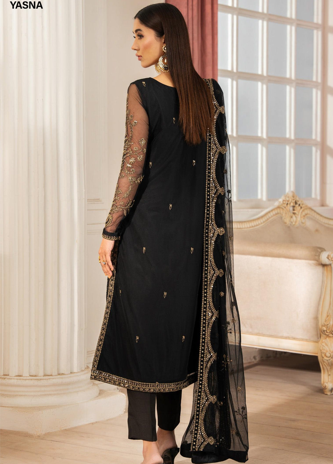 Heer By Zarif Embroidered Net 3 Piece Unstitched Suit ZF25HF Z-02 YASNA Heer By Zarif Embroidered Net 3 Piece Unstitched Suit ZF25HF Z-02 YASNA