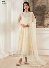 Heer By Zarif Embroidered Net 3 Piece Unstitched Suit ZF25HF Z-03 AYDA