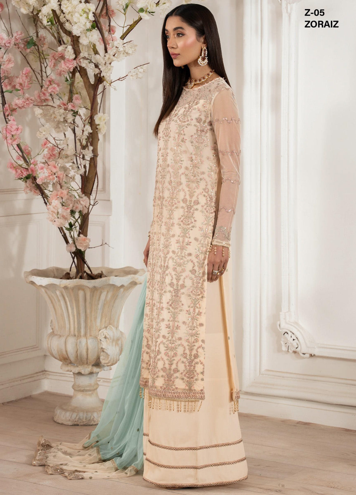 Heer By Zarif Embroidered Net 3 Piece Unstitched Suit ZF25HF Z-05 ZORAIZ Heer By Zarif Embroidered Net 3 Piece Unstitched Suit ZF25HF Z-05 ZORAIZ