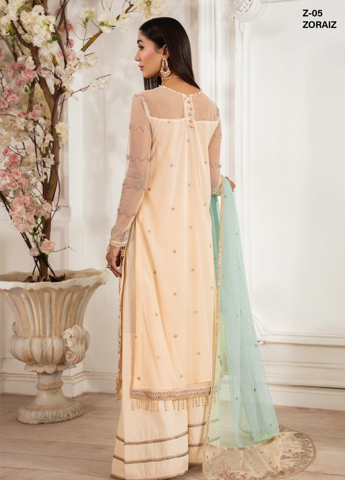 Heer By Zarif Embroidered Net 3 Piece Unstitched Suit ZF25HF Z-05 ZORAIZ Heer By Zarif Embroidered Net 3 Piece Unstitched Suit ZF25HF Z-05 ZORAIZ