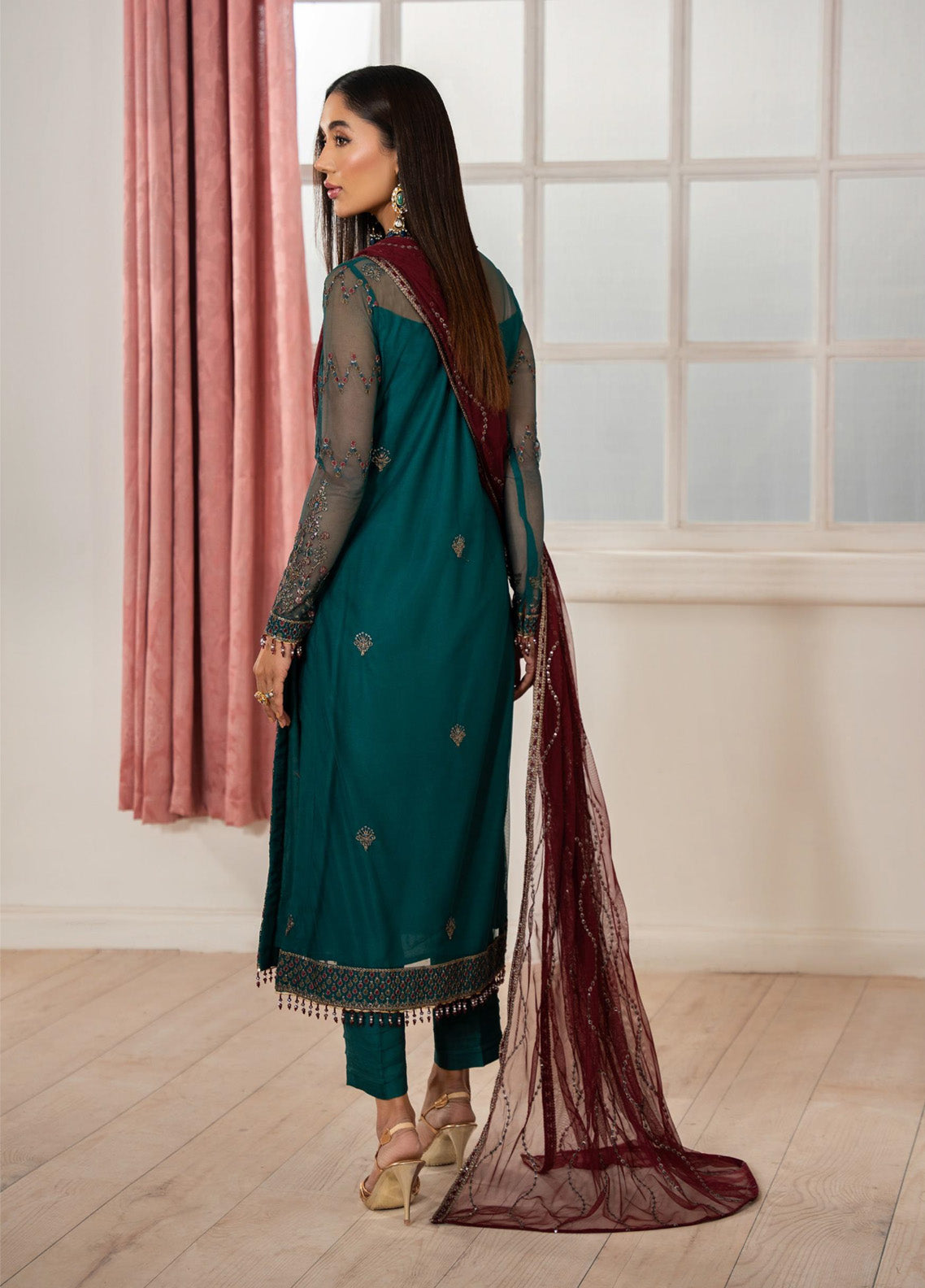 Heer By Zarif Embroidered Net 3 Piece Unstitched Suit ZF25HF Z-06 NUHA Heer By Zarif Embroidered Net 3 Piece Unstitched Suit ZF25HF Z-06 NUHA