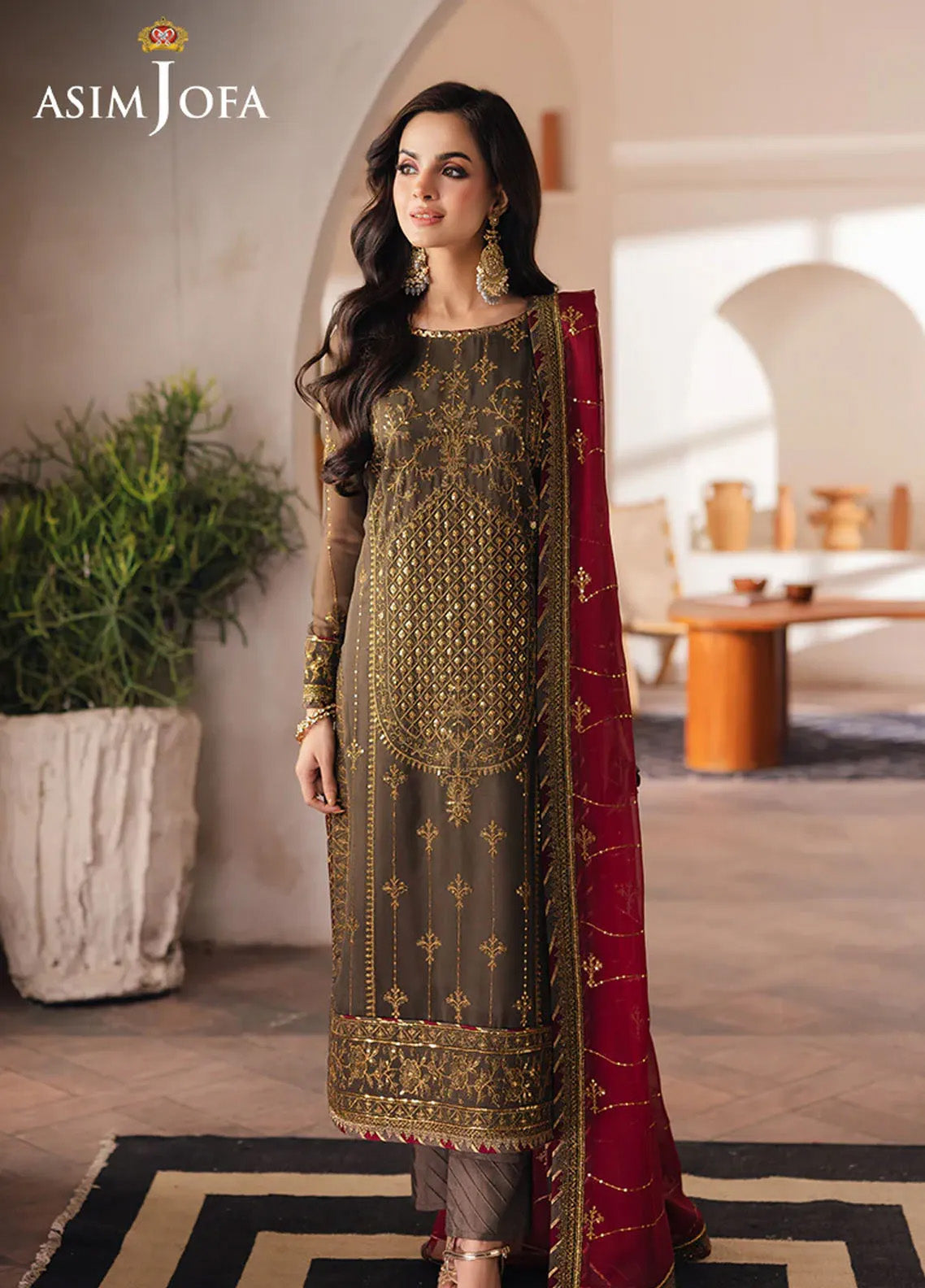 Heeriye By Asim Jofa Embroidered Chiffon 3 Piece Unstitched Suit AJ25H D-AJHE-06 Heeriye By Asim Jofa Embroidered Chiffon 3 Piece Unstitched Suit AJ25H D-AJHE-06