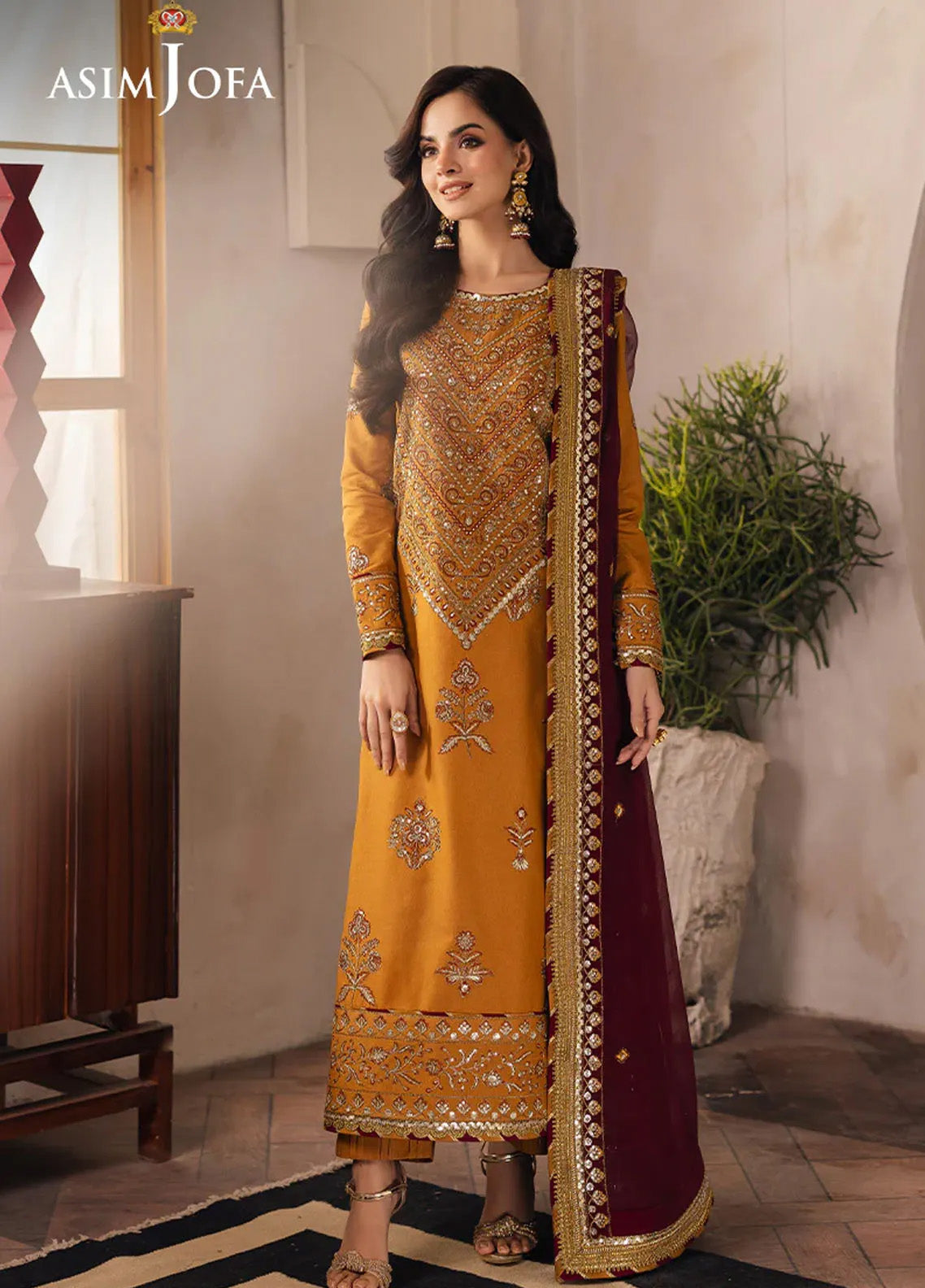 Heeriye By Asim Jofa Embroidered Chiffon 3 Piece Unstitched Suit AJ25H D-AJHE-07 Heeriye By Asim Jofa Embroidered Chiffon 3 Piece Unstitched Suit AJ25H D-AJHE-07