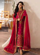 Heeriye By Asim Jofa Embroidered Chiffon 3 Piece Unstitched Suit AJ25H D-AJHE-08