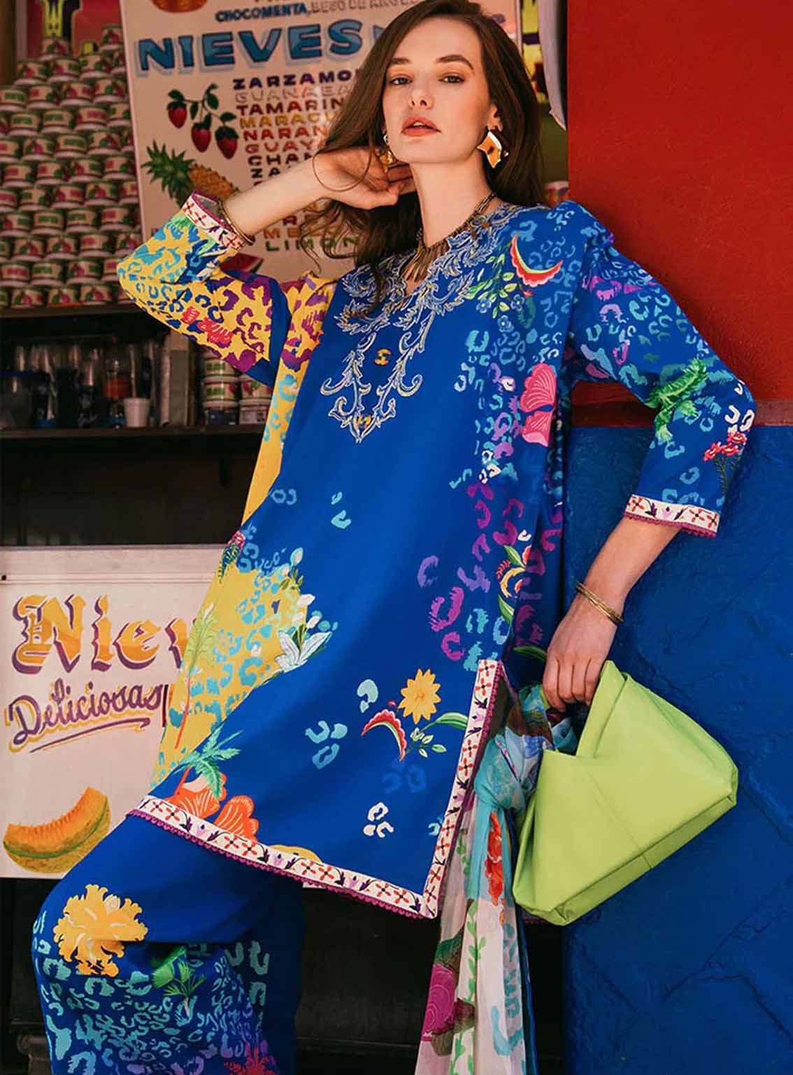 Hemline La Dolce By Mushq Printed Lawn 3 Piece Unstitched Suit MQ25HLDV2 D-10A FLOWER OF LIFE Hemline La Dolce By Mushq Printed Lawn 3 Piece Unstitched Suit MQ25HLDV2 D-10A FLOWER OF LIFE