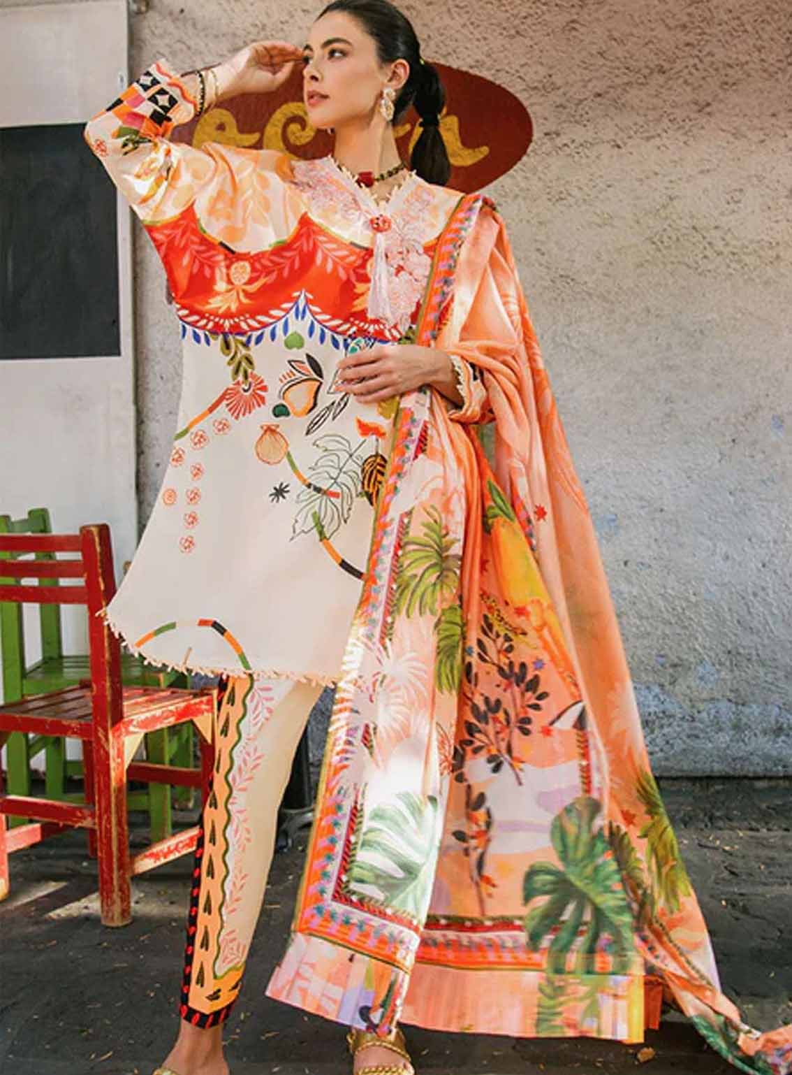 Hemline La Dolce By Mushq Printed Lawn 3 Piece Unstitched Suit MQ25HLDV2 D-1A MULBERRY TREE Hemline La Dolce By Mushq Printed Lawn 3 Piece Unstitched Suit MQ25HLDV2 D-1A MULBERRY TREE