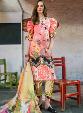 Hemline La Dolce By Mushq Printed Lawn 3 Piece Unstitched Suit MQ25HLDV2 D-1B SPRING AVENUE