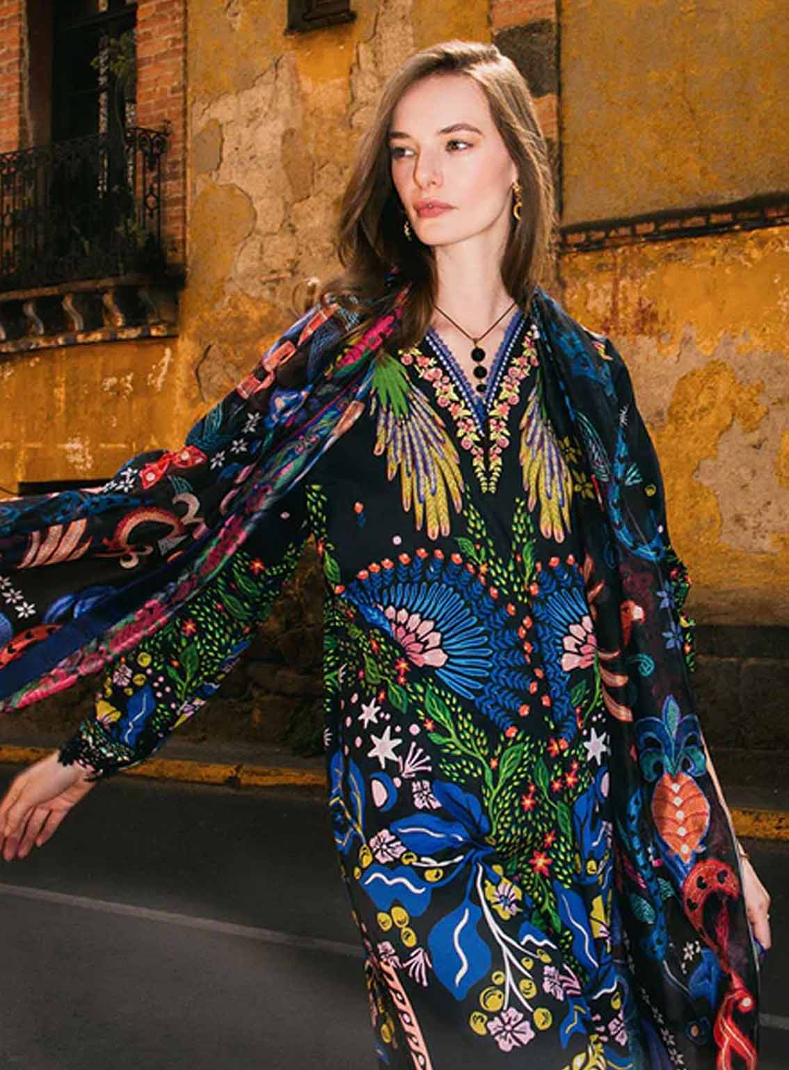 Hemline La Dolce By Mushq Printed Lawn 3 Piece Unstitched Suit MQ25HLDV2 D-2A SPRING BOUQUET Hemline La Dolce By Mushq Printed Lawn 3 Piece Unstitched Suit MQ25HLDV2 D-2A SPRING BOUQUET