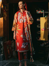 Hemline La Dolce By Mushq Printed Lawn 3 Piece Unstitched Suit MQ25HLDV2 D-4B RIDE VINEYARD