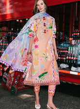 Hemline La Dolce By Mushq Printed Lawn 3 Piece Unstitched Suit MQ25HLDV2 D-5A ANGELS SONG