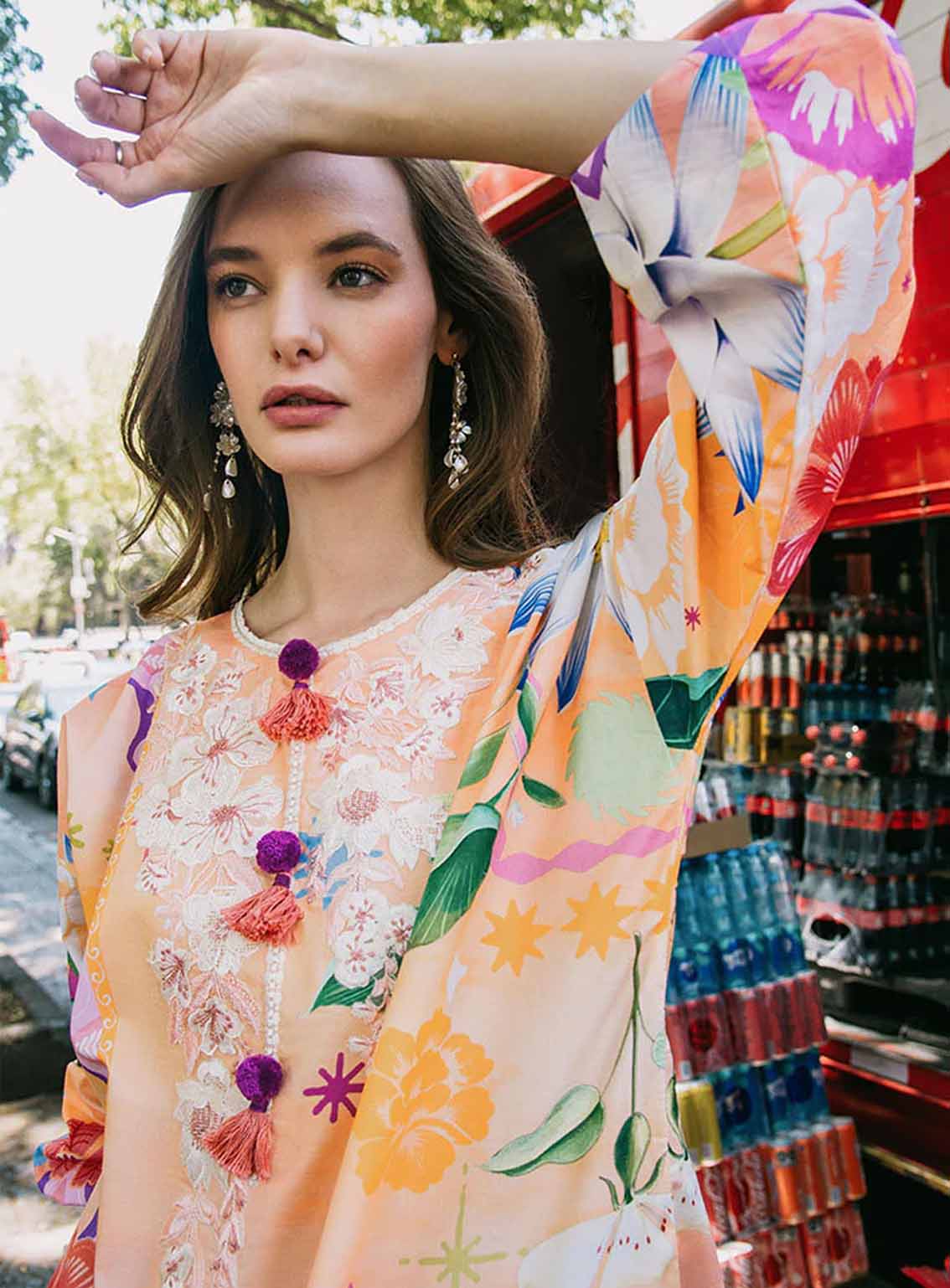 Hemline La Dolce By Mushq Printed Lawn 3 Piece Unstitched Suit MQ25HLDV2 D-5A ANGELS SONG Hemline La Dolce By Mushq Printed Lawn 3 Piece Unstitched Suit MQ25HLDV2 D-5A ANGELS SONG