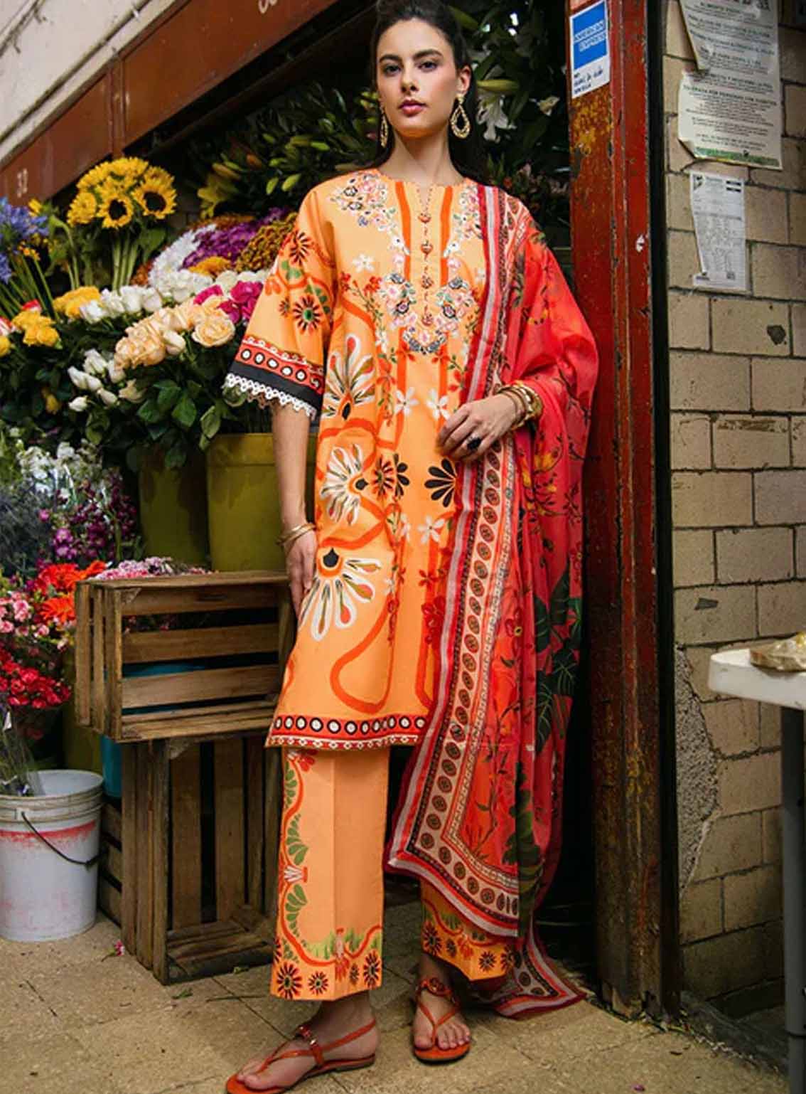 Hemline La Dolce By Mushq Printed Lawn 3 Piece Unstitched Suit MQ25HLDV2 D-9B DOVES OF GARDEN Hemline La Dolce By Mushq Printed Lawn 3 Piece Unstitched Suit MQ25HLDV2 D-9B DOVES OF GARDEN