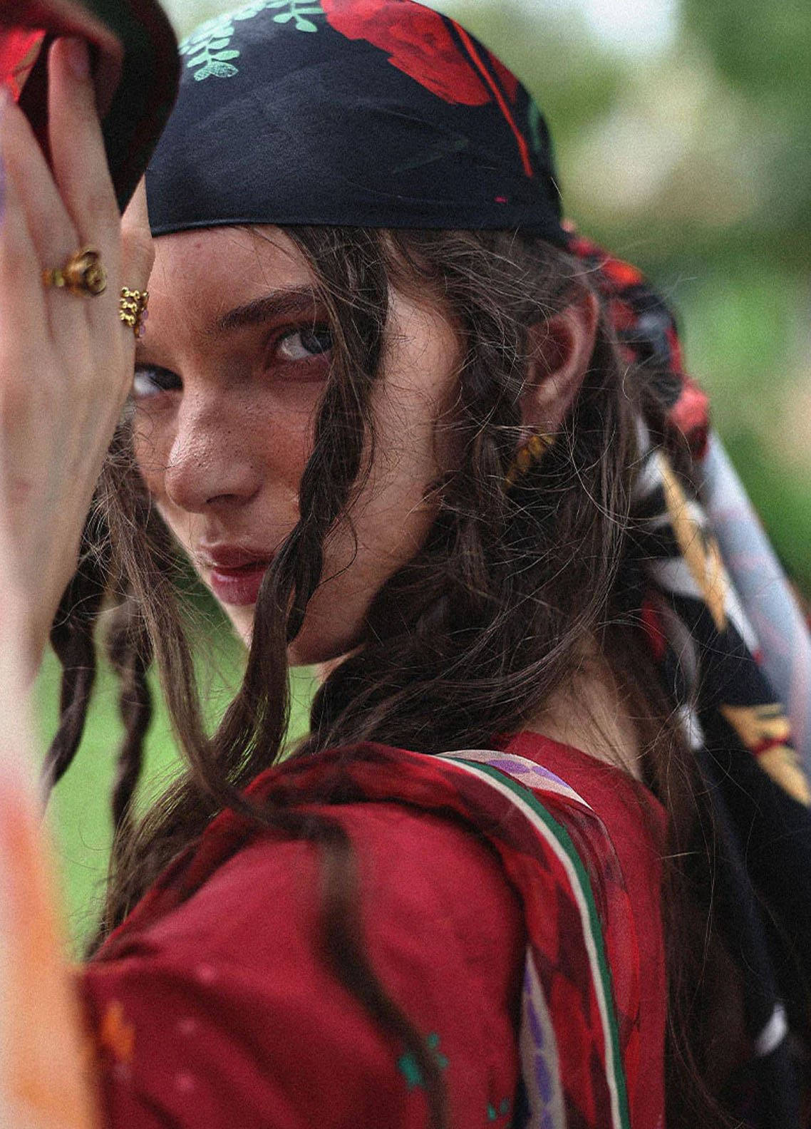 Hemline Mirasol By Mushq Printed Cambric 3 Piece Unstitched Suit MQ25HLMPC D-1B AMBER BOSQUE Hemline Mirasol By Mushq Printed Cambric 3 Piece Unstitched Suit MQ25HLMPC D-1B AMBER BOSQUE