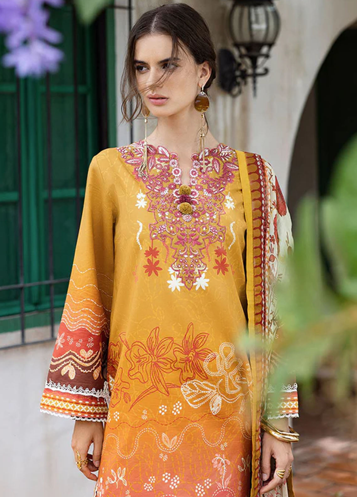 Hemline Mirasol By Mushq Printed Cambric 3 Piece Unstitched Suit MQ25HLMPC D-3A DESIERTO SOL Hemline Mirasol By Mushq Printed Cambric 3 Piece Unstitched Suit MQ25HLMPC D-3A DESIERTO SOL