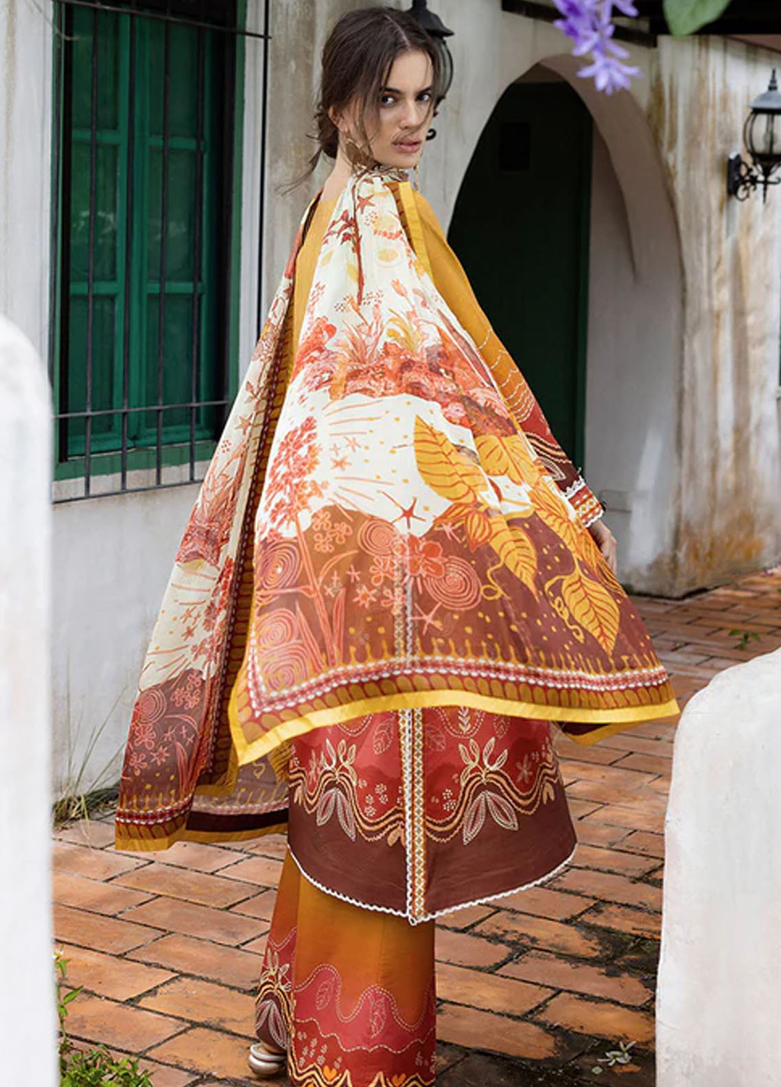 Hemline Mirasol By Mushq Printed Cambric 3 Piece Unstitched Suit MQ25HLMPC D-3A DESIERTO SOL Hemline Mirasol By Mushq Printed Cambric 3 Piece Unstitched Suit MQ25HLMPC D-3A DESIERTO SOL