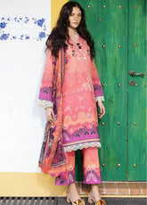 Hemline Mirasol By Mushq Printed Cambric 3 Piece Unstitched Suit MQ25HLMPC D-3B AMBER LUZ