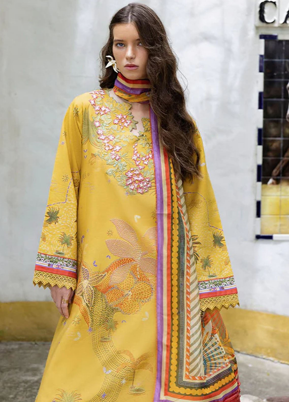 Hemline Mirasol By Mushq Printed Cambric 3 Piece Unstitched Suit MQ25HLMPC D-7B SOL ARENA Hemline Mirasol By Mushq Printed Cambric 3 Piece Unstitched Suit MQ25HLMPC D-7B SOL ARENA