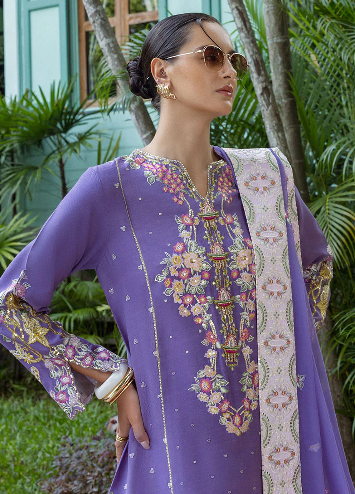 Hemline Nuvera By Mushq Embroidered Raw Silk 3 Piece Unstitched Suit MQ25HLNRS D-01 ELARIS Hemline Nuvera By Mushq Embroidered Raw Silk 3 Piece Unstitched Suit MQ25HLNRS D-01 ELARIS
