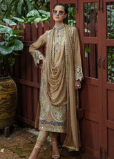Hemline Nuvera By Mushq Embroidered Raw Silk 3 Piece Unstitched Suit MQ25HLNRS D-02 ARDENA