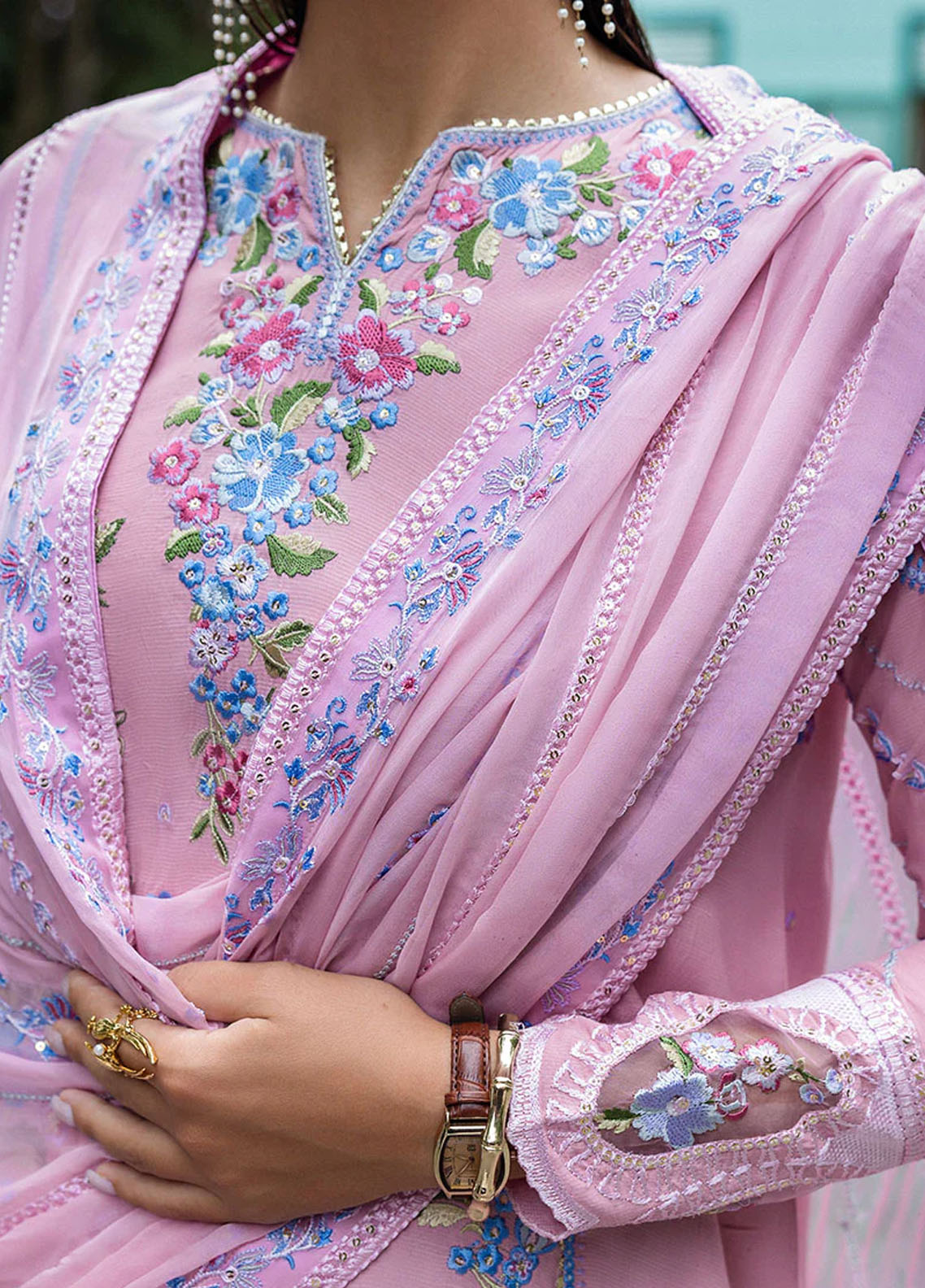 Hemline Nuvera By Mushq Embroidered Raw Silk 3 Piece Unstitched Suit MQ25HLNRS D-03 LEORE Hemline Nuvera By Mushq Embroidered Raw Silk 3 Piece Unstitched Suit MQ25HLNRS D-03 LEORE