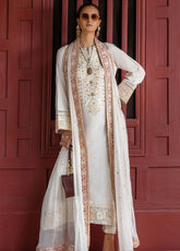 Hemline Nuvera By Mushq Embroidered Raw Silk 3 Piece Unstitched Suit MQ25HLNRS D-04 ELNAZ