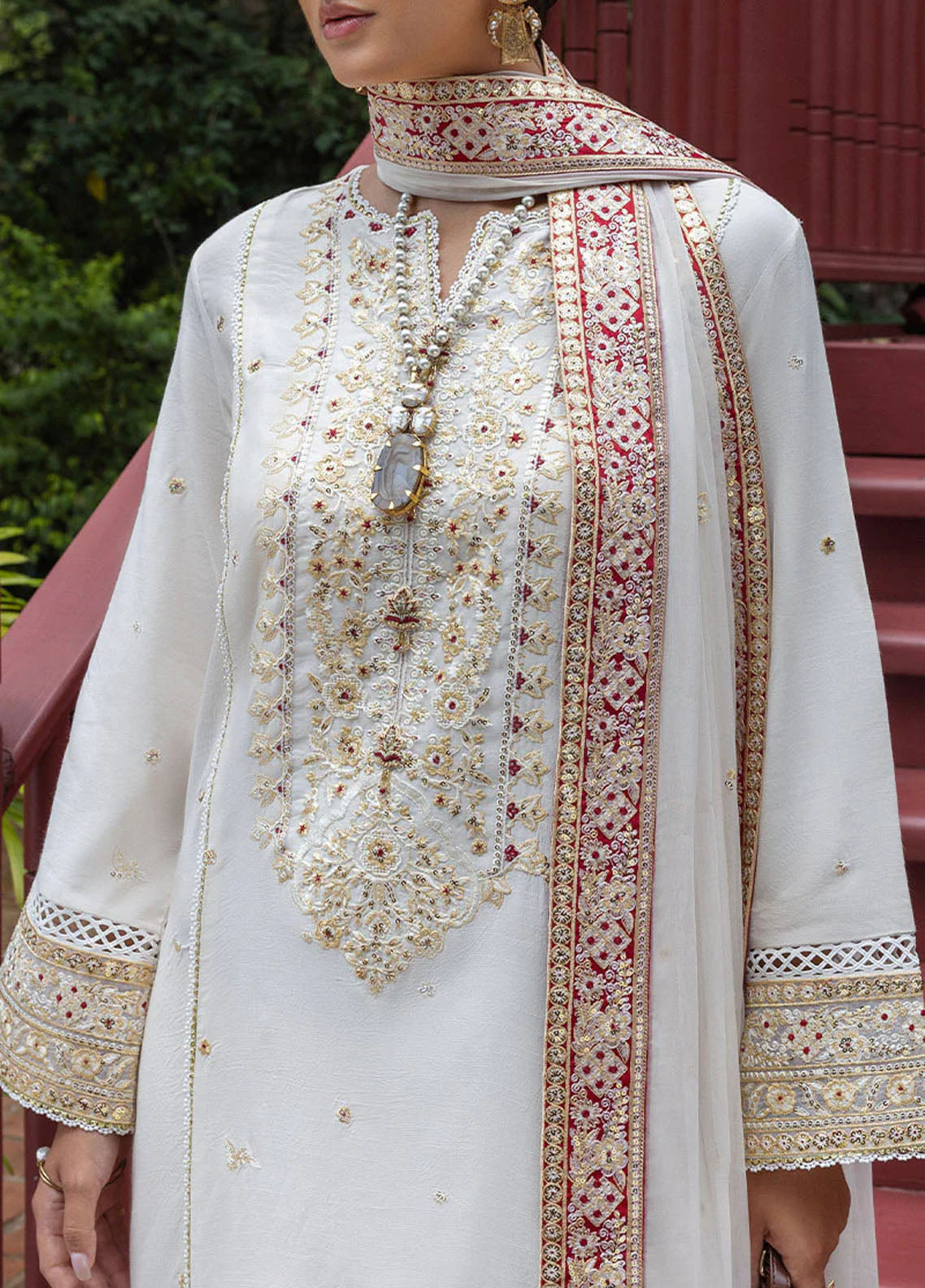 Hemline Nuvera By Mushq Embroidered Raw Silk 3 Piece Unstitched Suit MQ25HLNRS D-04 ELNAZ Hemline Nuvera By Mushq Embroidered Raw Silk 3 Piece Unstitched Suit MQ25HLNRS D-04 ELNAZ