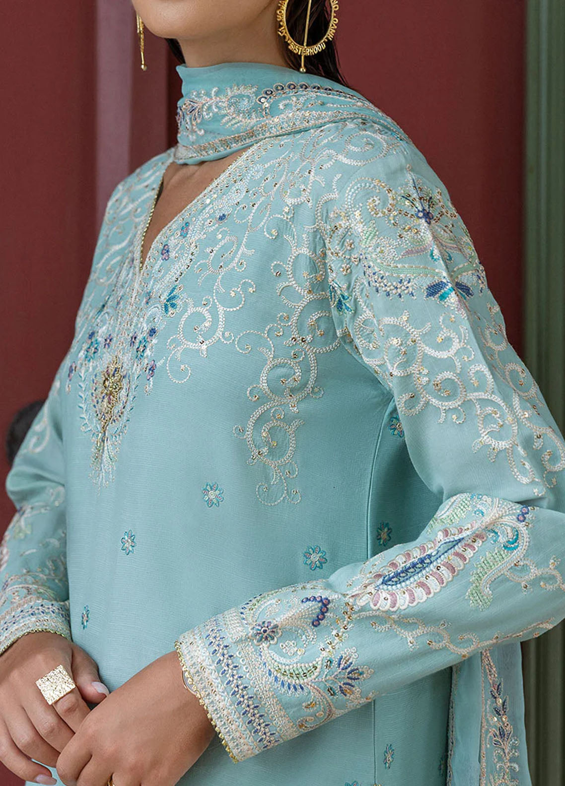 Hemline Nuvera By Mushq Embroidered Raw Silk 3 Piece Unstitched Suit MQ25HLNRS D-05 FREYELLE Hemline Nuvera By Mushq Embroidered Raw Silk 3 Piece Unstitched Suit MQ25HLNRS D-05 FREYELLE