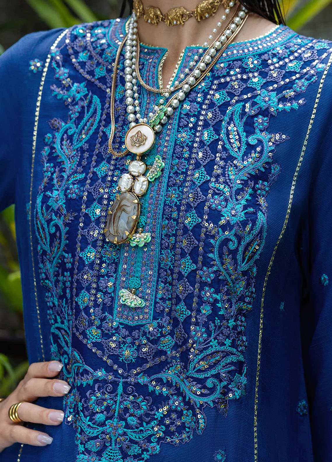 Hemline Nuvera By Mushq Embroidered Raw Silk 3 Piece Unstitched Suit MQ25HLNRS D-07 MARISETTE Hemline Nuvera By Mushq Embroidered Raw Silk 3 Piece Unstitched Suit MQ25HLNRS D-07 MARISETTE