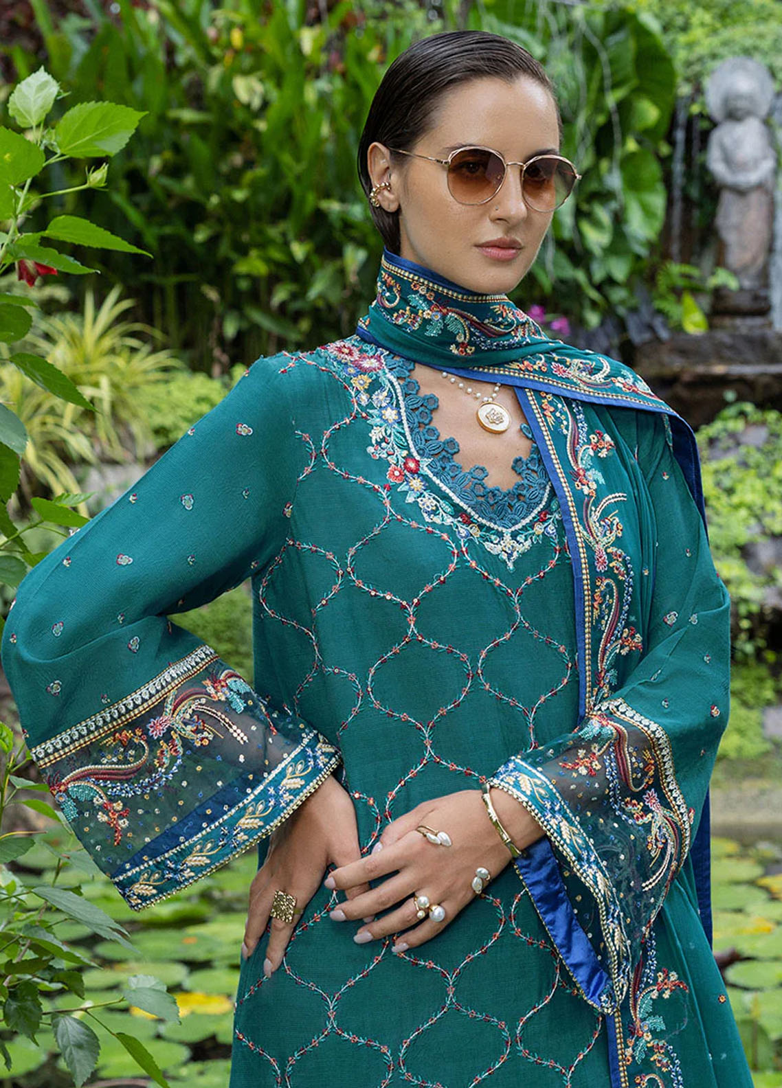 Hemline Nuvera By Mushq Embroidered Raw Silk 3 Piece Unstitched Suit MQ25HLNRS D-09 VALENE Hemline Nuvera By Mushq Embroidered Raw Silk 3 Piece Unstitched Suit MQ25HLNRS D-09 VALENE