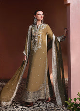 Hemline Nuvera By Mushq Embroidered Raw Silk 3 Piece Unstitched Suit MQ26HLNRS D-103 JADIS