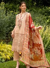 Hemline Odyssey By Mushq Embroidered Lawn 3 Piece Unstitched Suit MQ24H BLOOMING BELLE