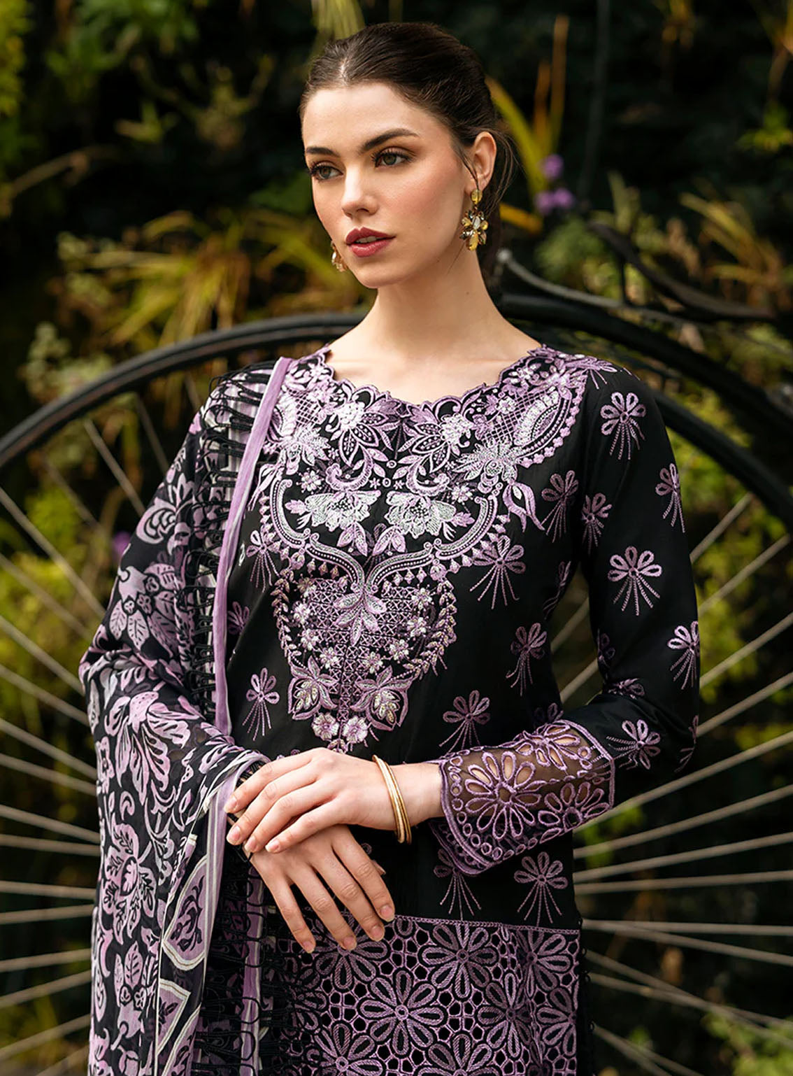 Hemline Odyssey By Mushq Embroidered Lawn 3 Piece Unstitched Suit MQ24H LUXE LACE Hemline Odyssey By Mushq Embroidered Lawn 3 Piece Unstitched Suit MQ24H LUXE LACE