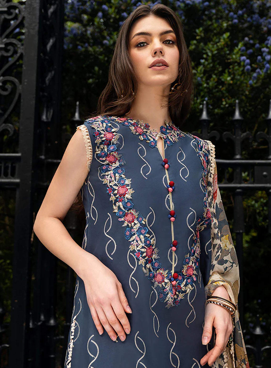 Hemline Odyssey By Mushq Embroidered Lawn 3 Piece Unstitched Suit MQ24H PETALE SYMPHONY Hemline Odyssey By Mushq Embroidered Lawn 3 Piece Unstitched Suit MQ24H PETALE SYMPHONY