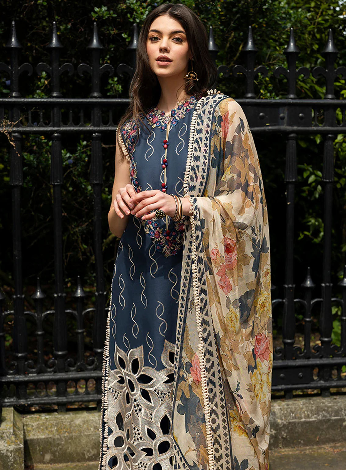 Hemline Odyssey By Mushq Embroidered Lawn 3 Piece Unstitched Suit MQ24H PETALE SYMPHONY Hemline Odyssey By Mushq Embroidered Lawn 3 Piece Unstitched Suit MQ24H PETALE SYMPHONY
