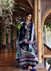 Hemline Symphony By Mushq Embroidered Karandi 3 Piece Unstitched Suit MQ25HLSK D-02 MIDNIGHT RUNE