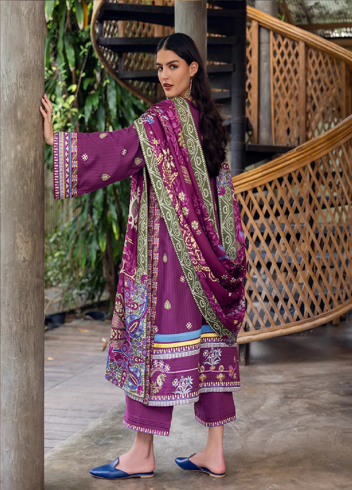 Hemline Symphony By Mushq Embroidered Karandi 3 Piece Unstitched Suit MQ25HLSK D-07 PLUM SWIRL Hemline Symphony By Mushq Embroidered Karandi 3 Piece Unstitched Suit MQ25HLSK D-07 PLUM SWIRL