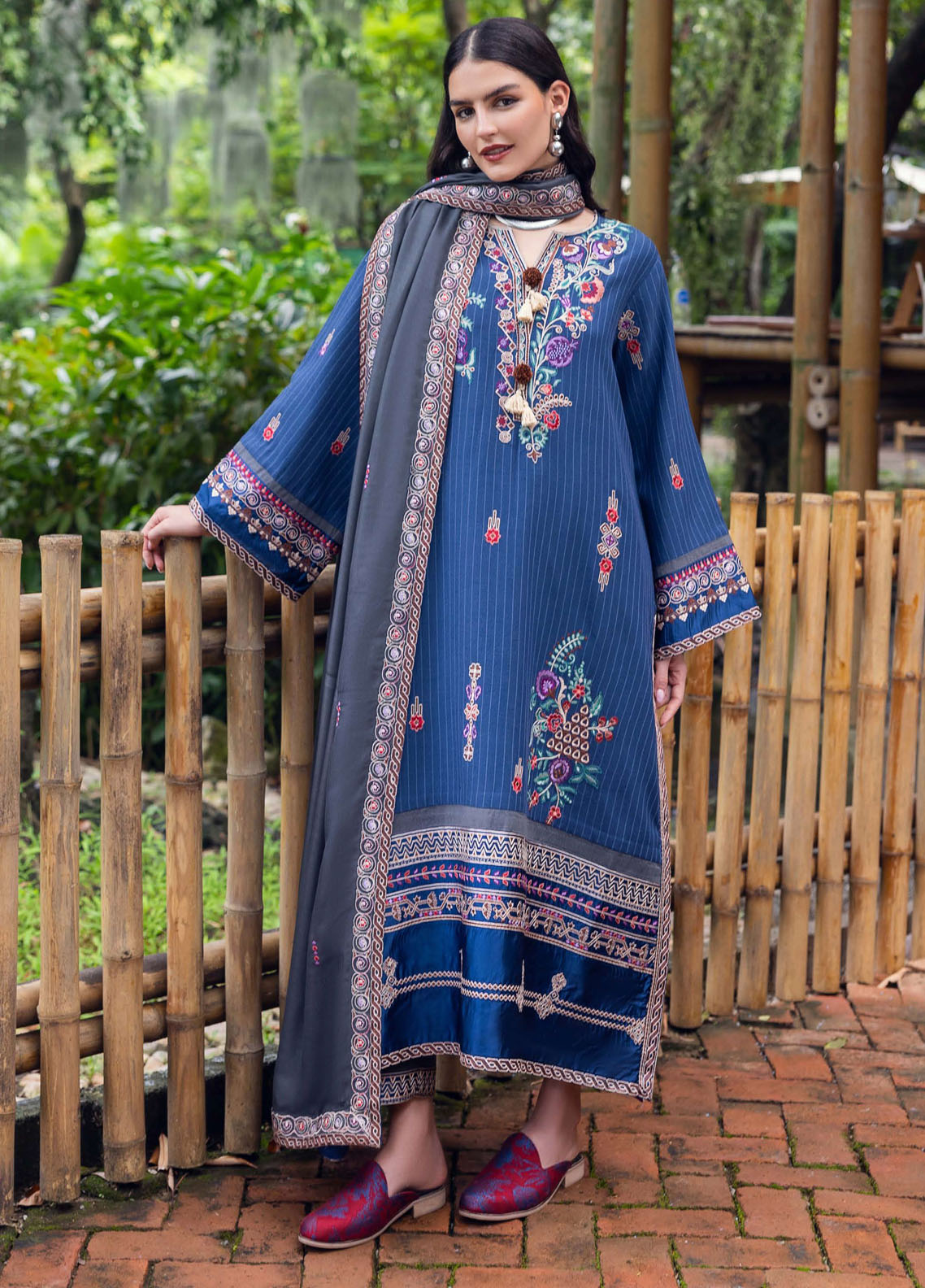 Hemline Symphony By Mushq Embroidered Karandi 3 Piece Unstitched Suit MQ25HLSK D-10 GRANITE SONG Hemline Symphony By Mushq Embroidered Karandi 3 Piece Unstitched Suit MQ25HLSK D-10 GRANITE SONG