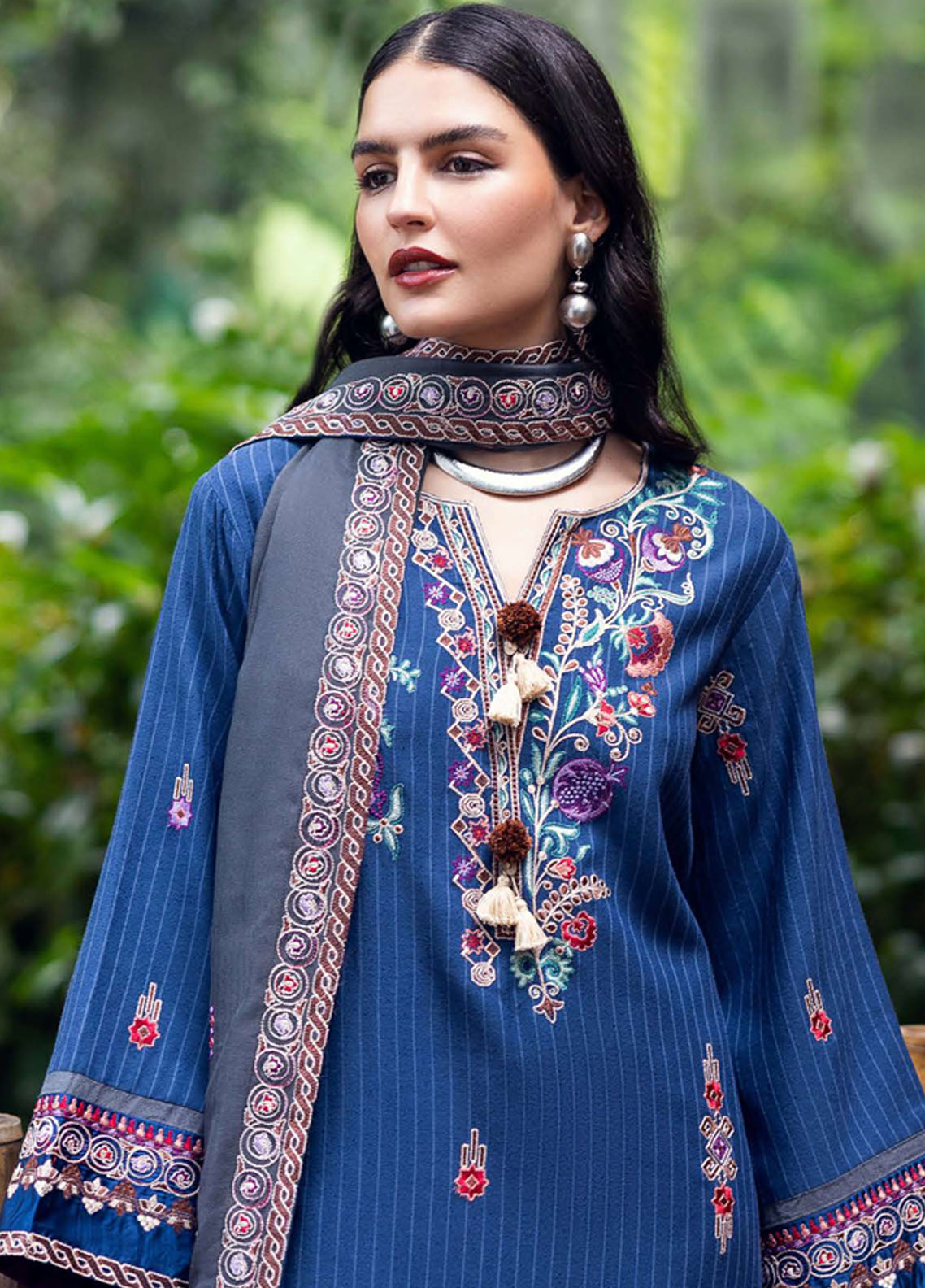 Hemline Symphony By Mushq Embroidered Karandi 3 Piece Unstitched Suit MQ25HLSK D-10 GRANITE SONG Hemline Symphony By Mushq Embroidered Karandi 3 Piece Unstitched Suit MQ25HLSK D-10 GRANITE SONG