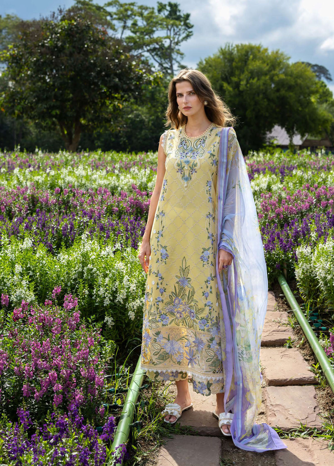 Hemline The Secret Garden By Mushq Embroidered Lawn 3 Piece Unstitched Suit MQ26HLTSG D-13A SUNLIT MEADOW Hemline The Secret Garden By Mushq Embroidered Lawn 3 Piece Unstitched Suit MQ26HLTSG D-13A SUNLIT MEADOW