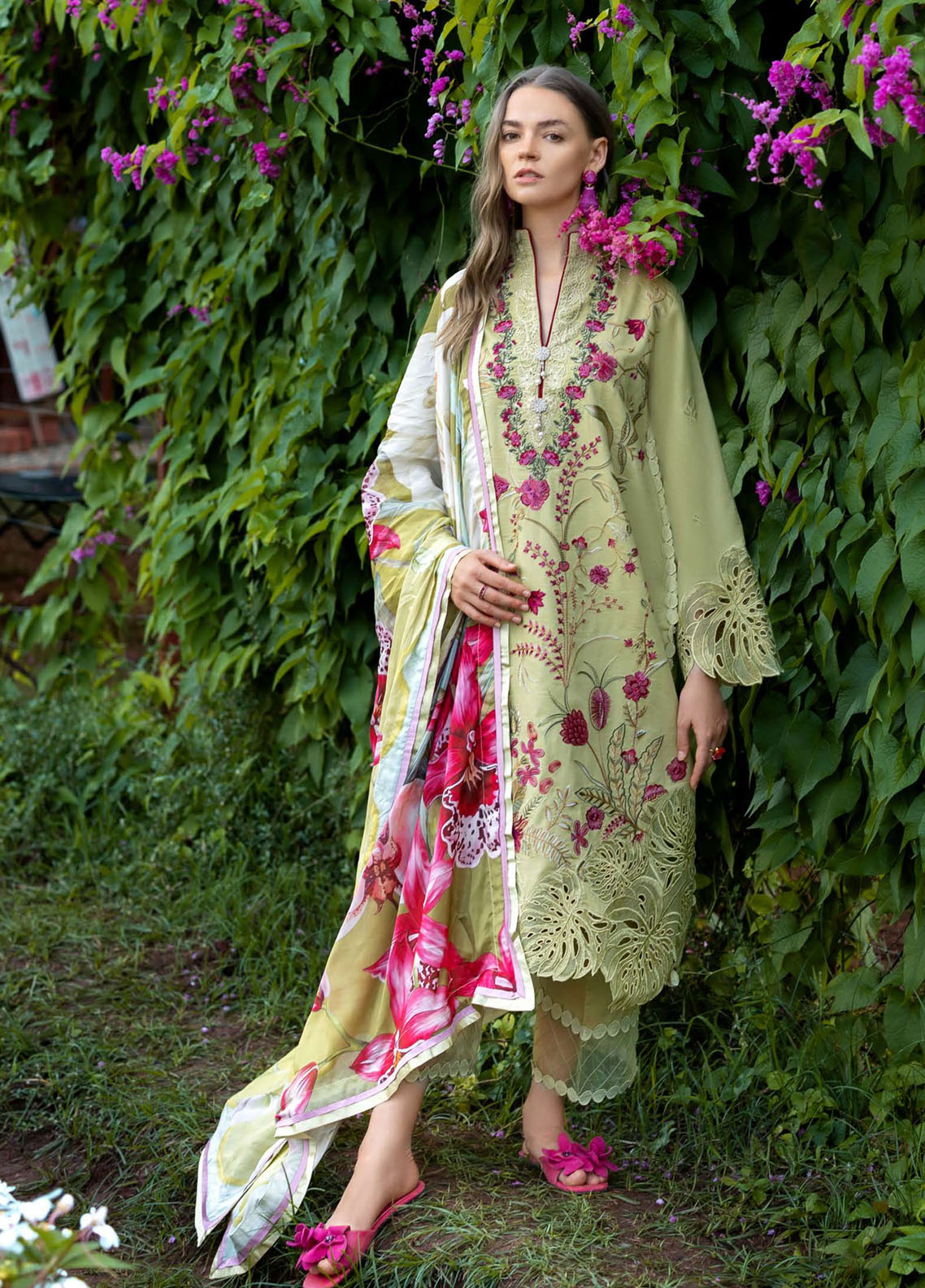 Hemline The Secret Garden By Mushq Embroidered Lawn 3 Piece Unstitched Suit MQ26HLTSG D-14A WILDFLOWER WALTZ Hemline The Secret Garden By Mushq Embroidered Lawn 3 Piece Unstitched Suit MQ26HLTSG D-14A WILDFLOWER WALTZ