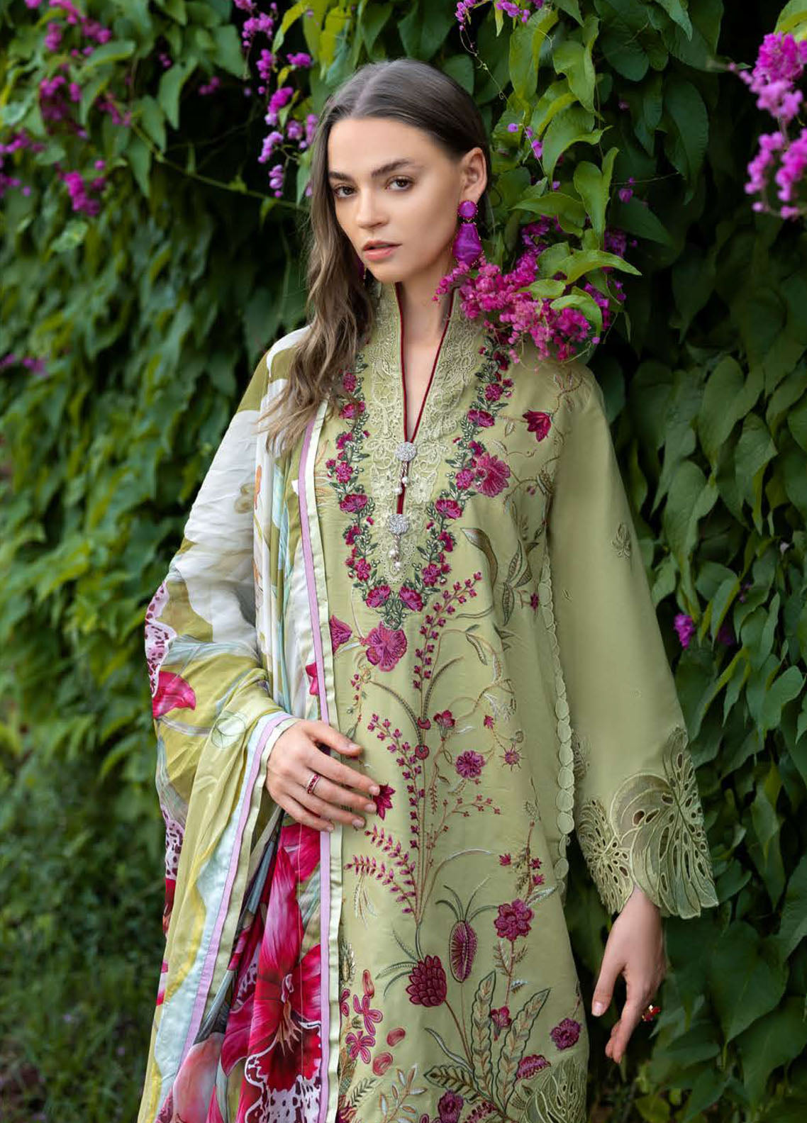 Hemline The Secret Garden By Mushq Embroidered Lawn 3 Piece Unstitched Suit MQ26HLTSG D-14A WILDFLOWER WALTZ Hemline The Secret Garden By Mushq Embroidered Lawn 3 Piece Unstitched Suit MQ26HLTSG D-14A WILDFLOWER WALTZ